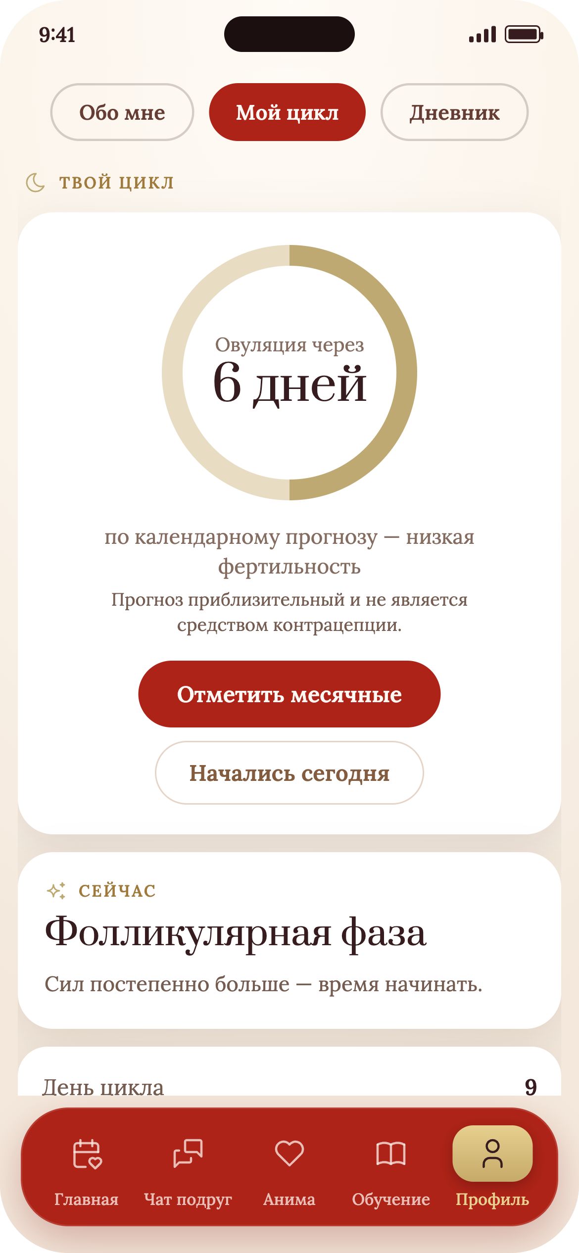 Мой цикл в приложении АНИМА